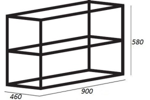 Консоль для раковины Cezares Cadro 90 2-х ярусная, подвесная - 2