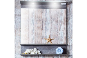 Зеркало Бриклаер Чили 70 цемент, с подсветкой