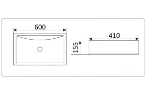 Раковина накладная Ceramalux N 59 белый (9121) - 2