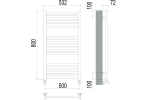 Водяной полотенцесушитель Terminus Аврора П16 500х800 Хром - 3