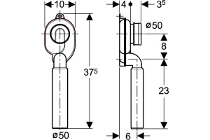 Сифон для писсуара GEBERIT 152.951.11.1 вертикальный выпуск - 2