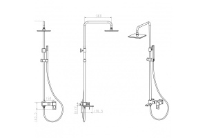 Душевая стойка Boheme Q черная с красным - 2