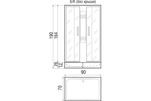 Душевая кабина с поддоном River Quadro Б/К 90/70/24 MT (10000002984) - 3