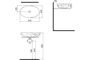 Раковина Bien Moly MLLG06201FD0W3000 - 3