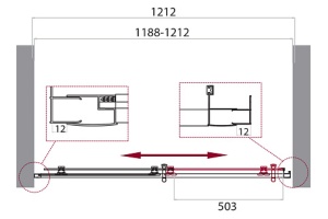 Душевая дверь BelBagno Uno 120 черный, матовый (UNO-195-BF-1-120-C-NERO) - 2