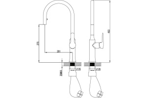 Смеситель для кухонной мойки Ravak KM хром (X070078) - 2