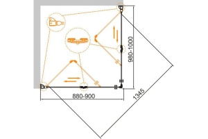Душевой уголок Cezares Eco O-ASH-2-90/100-C-Cr - 2