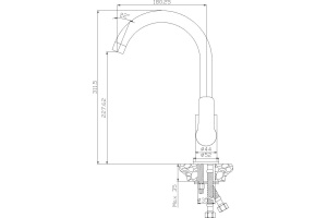 Смеситель для кухонной мойки Rossinka  белый, хром (W35-24) - 2