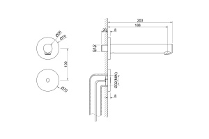 Смеситель для раковины встраиваемый Timo Saona золотой - 2