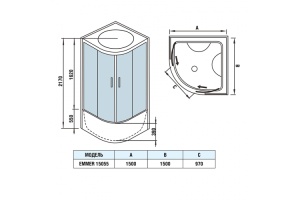Душевая кабина Weltwasser WW500 EMMER 15055-2 150х150 хром (10000004658) - 2