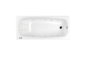 Акриловая ванна Whitecross Layla 180х80 белая бронза с гидромассажем