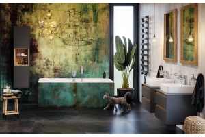 Тумба под накладную раковину Excellent Tuto 60 серый - светлое дерево  - 3