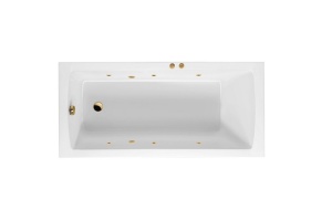 Ванна акриловая Excellent Aquaria Soft 150х70 с гидромассажем белый - золото