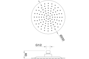 Верхний душ Berges Ventas хром - 3