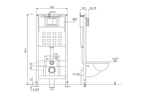 Инсталляция для подвесного унитаза Abber без клавиши - 2
