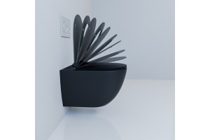 Унитаз подвесной Esbano Fortex с сиденьем микролифт, черный матовый (ESUPFORTBM) - 3