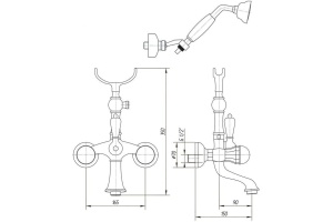 Смеситель для ванны с душем Migliore Korona Crystall 27307 хром