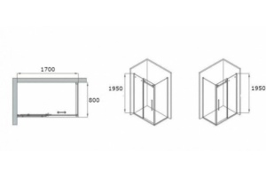 Душевой уголок RGW Tornado TO-44-1B 170х80 профиль черный стекло прозрачное - 3