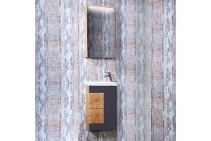 Мебель для ванной Бриклаер Фостер 40 дуб золотой, антрацит