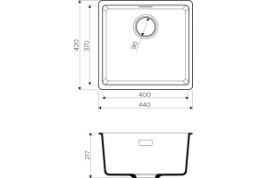 Мойка кухонная Omoikiri Kata 44-U-GR leningrad grey - 2