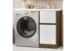 Комплект мебели Aquaton Лондри 40 темное дерево-белый - 2