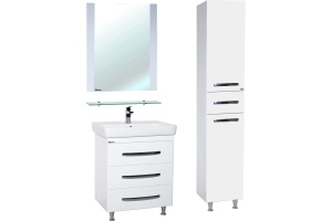 Шкаф-пенал Bellezza Рокко 35 белый с бельевой корзиной универсальный - 2