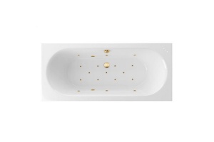 Ванна акриловая Excellent Oceana Slim Relax 170х75 с гидромассажем белый - золото