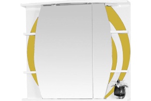 Зеркало-шкаф Misty Каролина 80 R желтое стекло