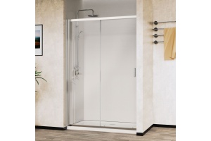 Душевая дверь в нишу Vincea City 120х195 профиль хром стекло прозрачное  - 2