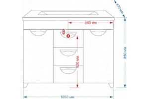 Тумба под раковину Misty Кристи 105 бежевая глянцевая - 2
