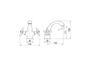 Смеситель для раковины Rav Slezak Morava retro золото - 2