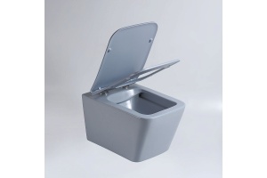 Подвесной унитаз Vincea Q-Line голубой матовый с сиденьем микролифт - 2