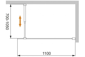 Душевая перегородка Cezares Liberta (LIBERTA-L-1-110-C-Cr) - 3