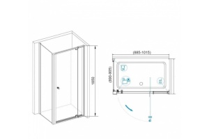 Душевой уголок RGW Passage PA-32-1 90x90 профиль хром стекло прозрачное - 3
