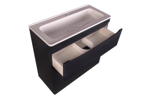 Тумба под раковину Style Line Бергамо мини 80 Люкс Plus, черный (СС-00002313) - 2