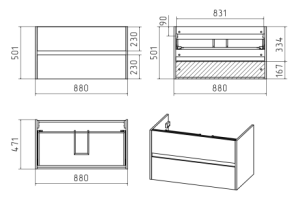 Тумба с раковиной Misty Алиса 90 белая глянцевая - 3