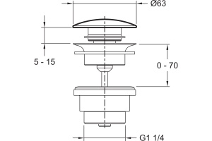 Донный клапан для раковины Jacob Delafon E30536-BL - 2