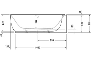 Ванна из искусственного камня Duravit Luv 185x95 R - 3