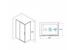 Душевой уголок RGW Leipzig LE-41-1 160х100 профиль хром стекло прозрачное - 3