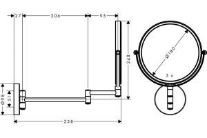 Косметическое зеркало Hansgrohe Logis Universal 73561000 - 2
