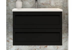 PLATINO База под раковину подвесная с двумя выкатными ящиками, Черный матовый AM-Platino-900-2C-SO-NM - 2