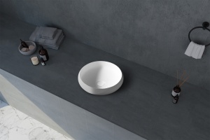 Раковина накладная Abber Stein 40х40 белый матовый - 2