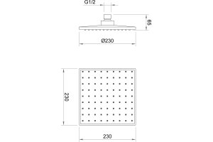 Верхний душ Berges Nardis черный матовый - 2