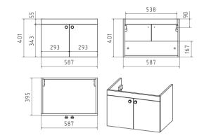 Тумба с раковиной Misty Тондо 60 белая глянцевая - 3