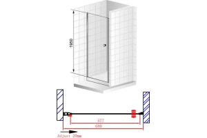 Душевая дверь Cezares Elena 70 хром стекло рифленое - 3