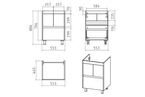Тумба под раковину Misty Алиса 58 напольная, белая - 2