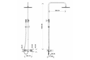 Душевая стойка Boheme Stick белая с золотом - 2