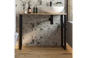 Консоль DIWO Элиста 100 светлое дерево, с раковиной Moduo 55 Leaf