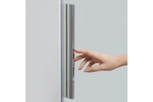 Душевая дверь в нишу Wasserkraft Dinkel 130х200 профиль хром стекло прозрачное - 3