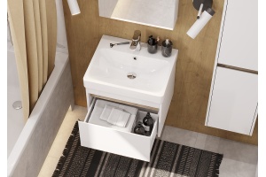 Комплект мебели Aquaton Марти 55 белый-светлое дерево  - 3